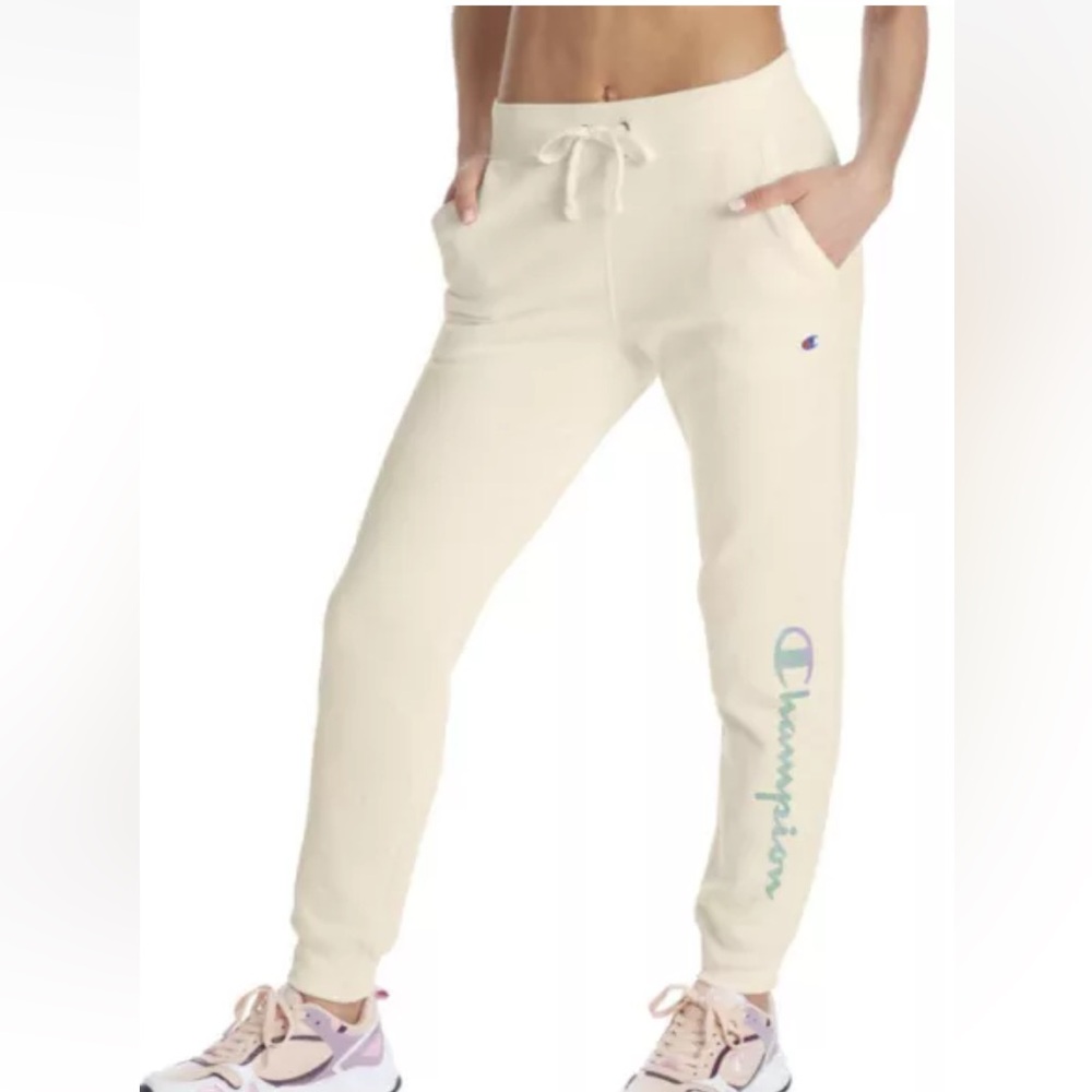 Champion womens Cream Joggers pants sweatpants size xlarge